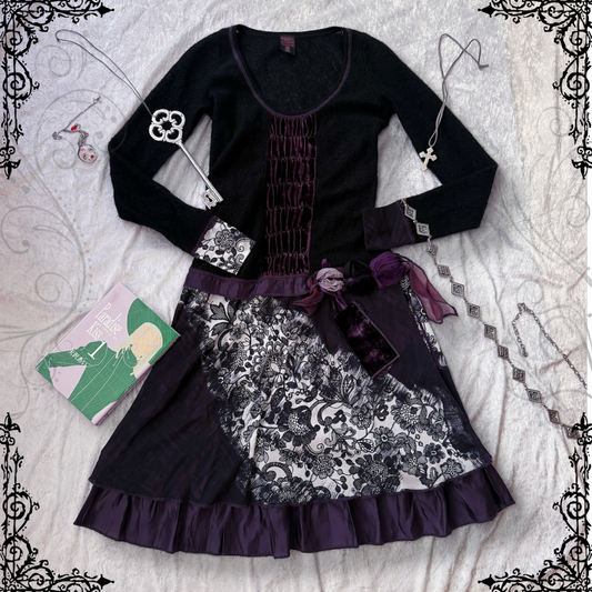 Rare Kali Orea whimsygoth patchwork dress 💜🌀🦋