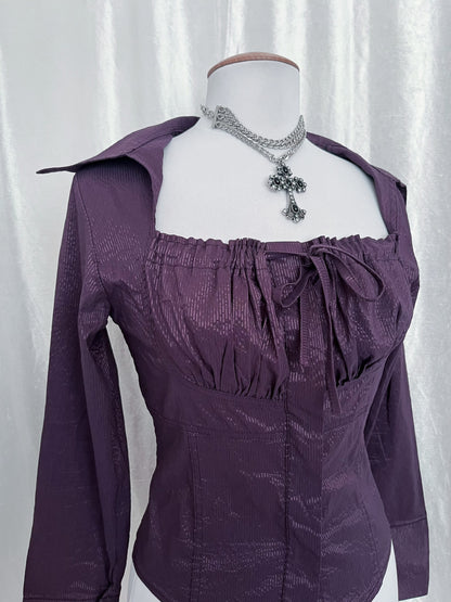 Gothic/Whimsy victorian style purple striped shirt 💜🔮