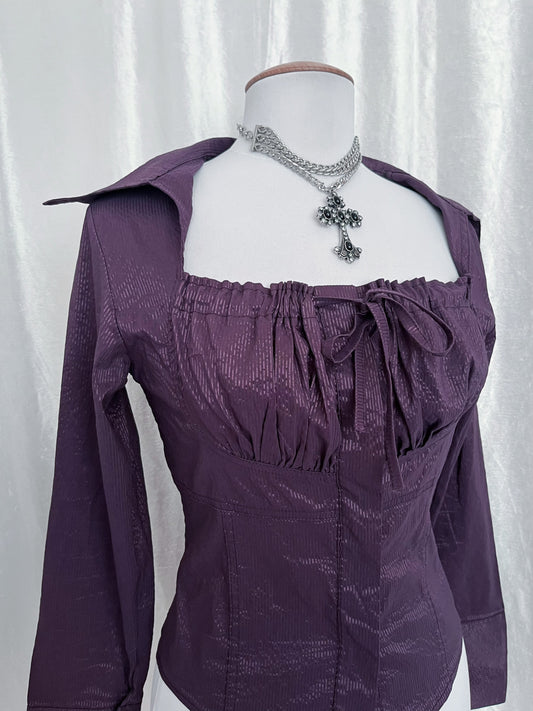 Gothic/Whimsy victorian style purple striped shirt 💜🔮