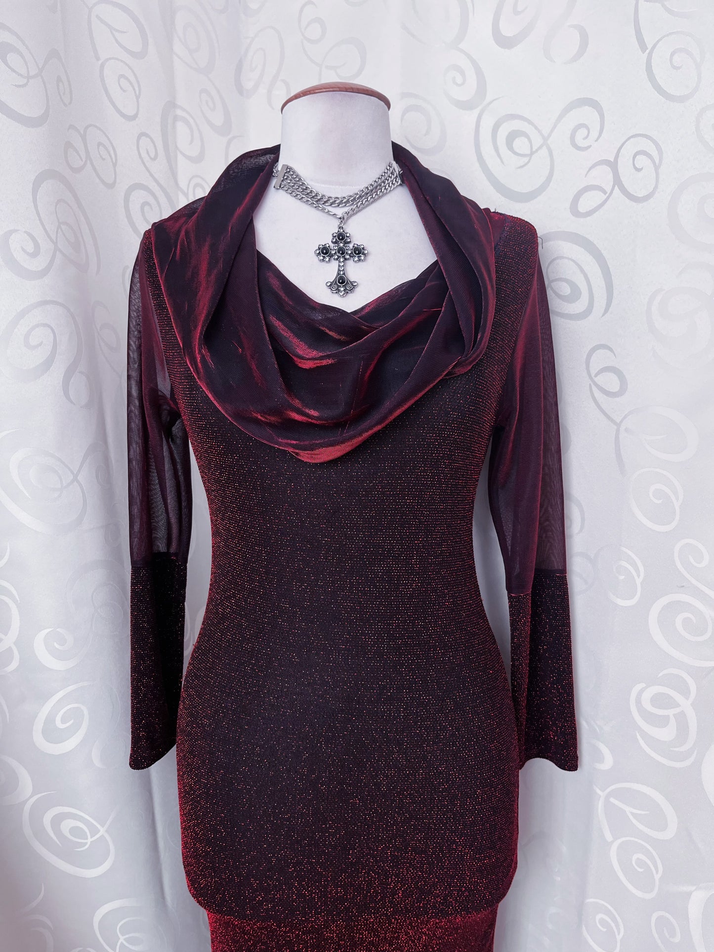 00’s iconic whimsy sheer lurex fitting dress ❤️✨