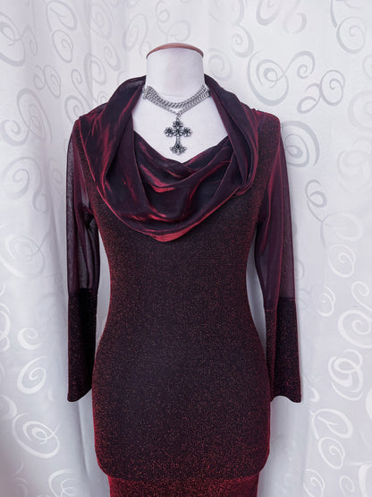 00’s iconic whimsy sheer lurex fitting dress ❤️✨