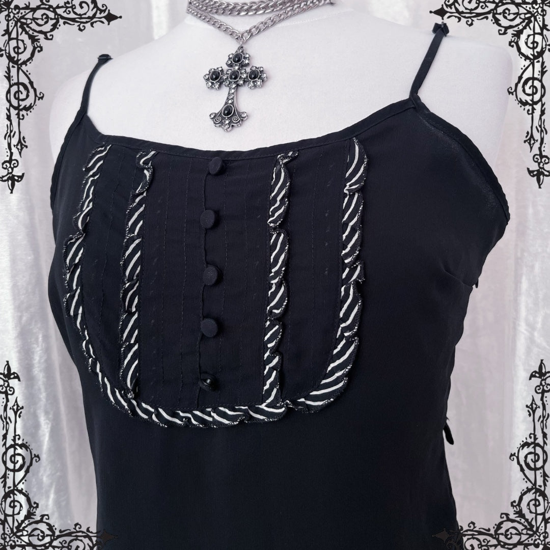 Dark coquette black mesh top 🎀