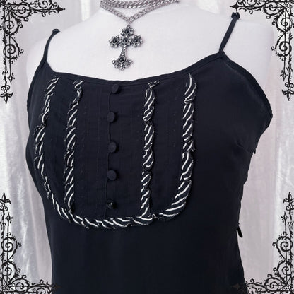 Dark coquette black mesh top 🎀