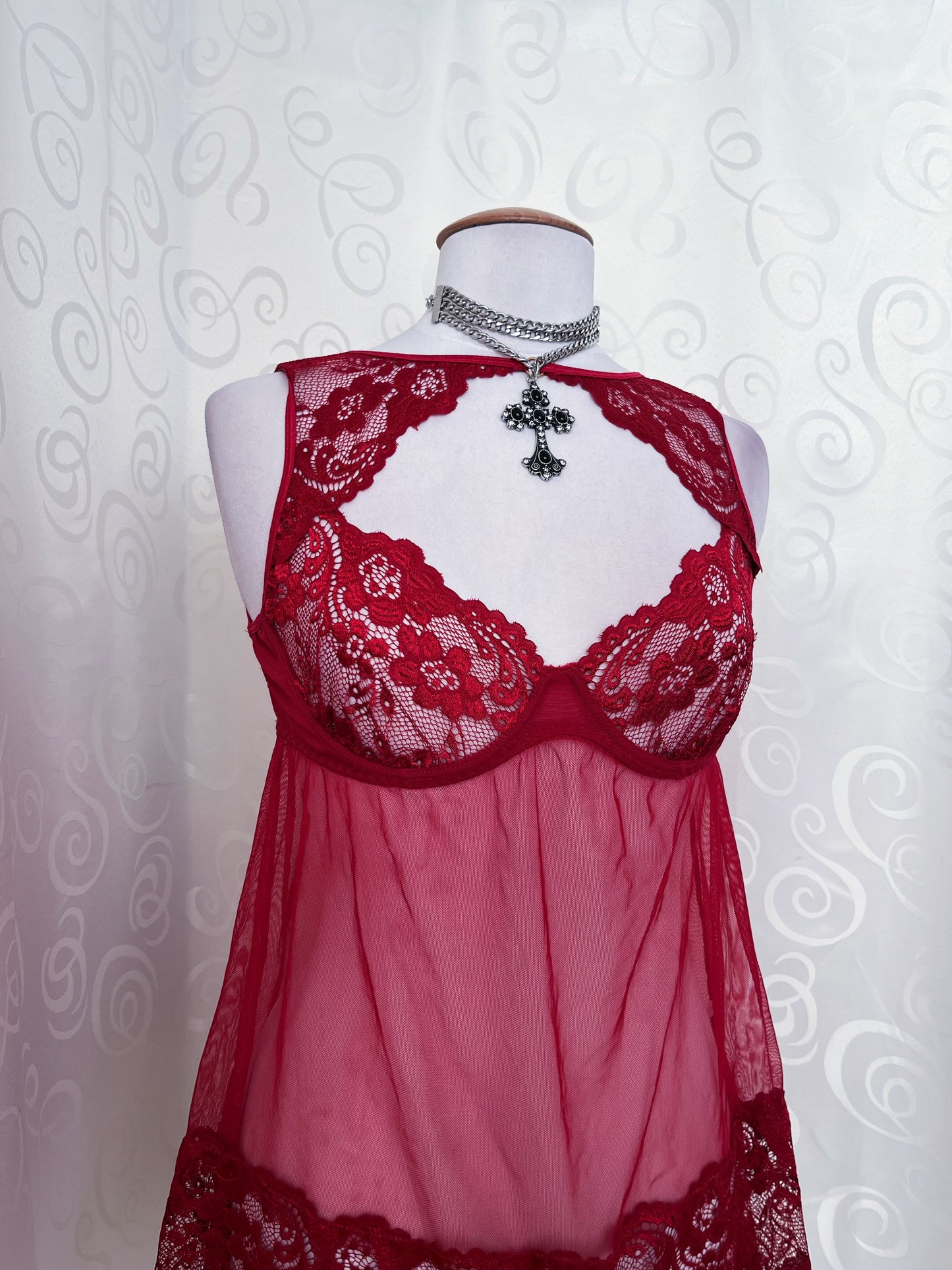 Ethereal hot red mesh bustier top ❤️🕷️