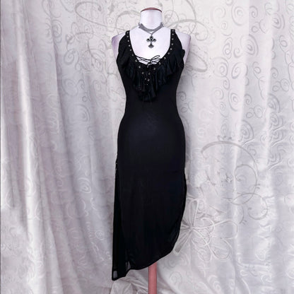 Gothic, hot maxi lace-up dress 🕷️