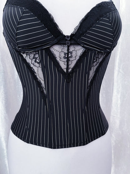 Old H&M striped corset top 💀 Gives off Jack Skellington vibes