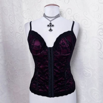 Whimsygoth / Gothic purple lacey corset 🔮