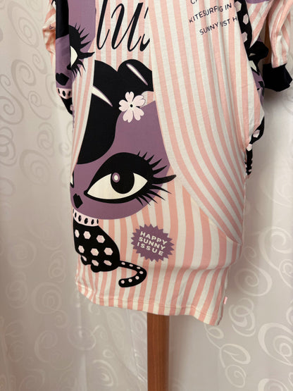 Pussy Deluxe coquette style cat graphic long tee 🐈‍⬛🎀✨