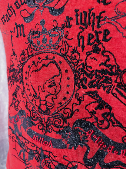 Rare Killah tank top with embrodiered & velvet details ♥️♦️