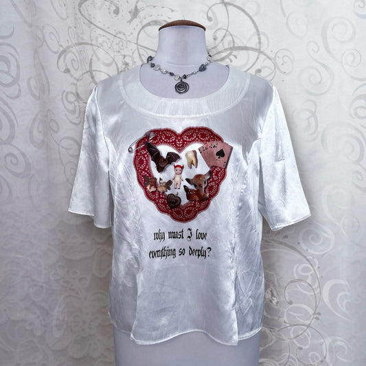 Why Must I Love Everything So Deeply Reworked 00's saten top 🫀🦷
