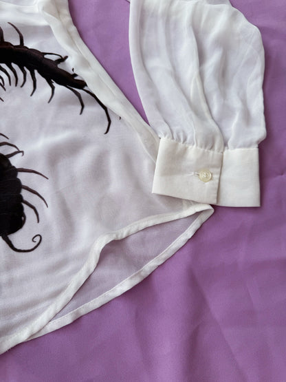 REWORKED whimsy Loved the Unloved see-through ruffle top🐛🪲