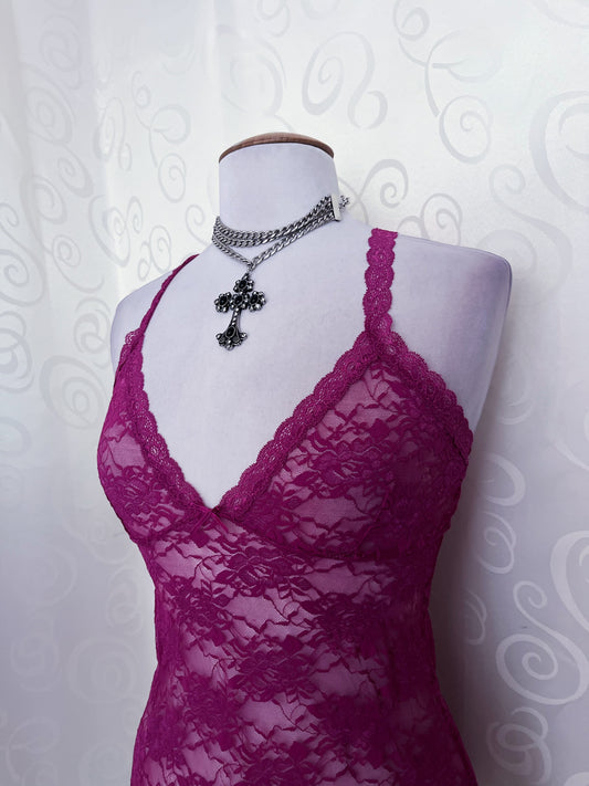 Fairy magenta see-through lacey top 💞🌀