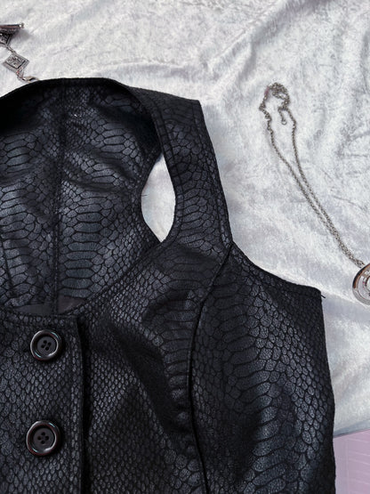 Iconic Alt faux leather snake print vest 🐍🖤