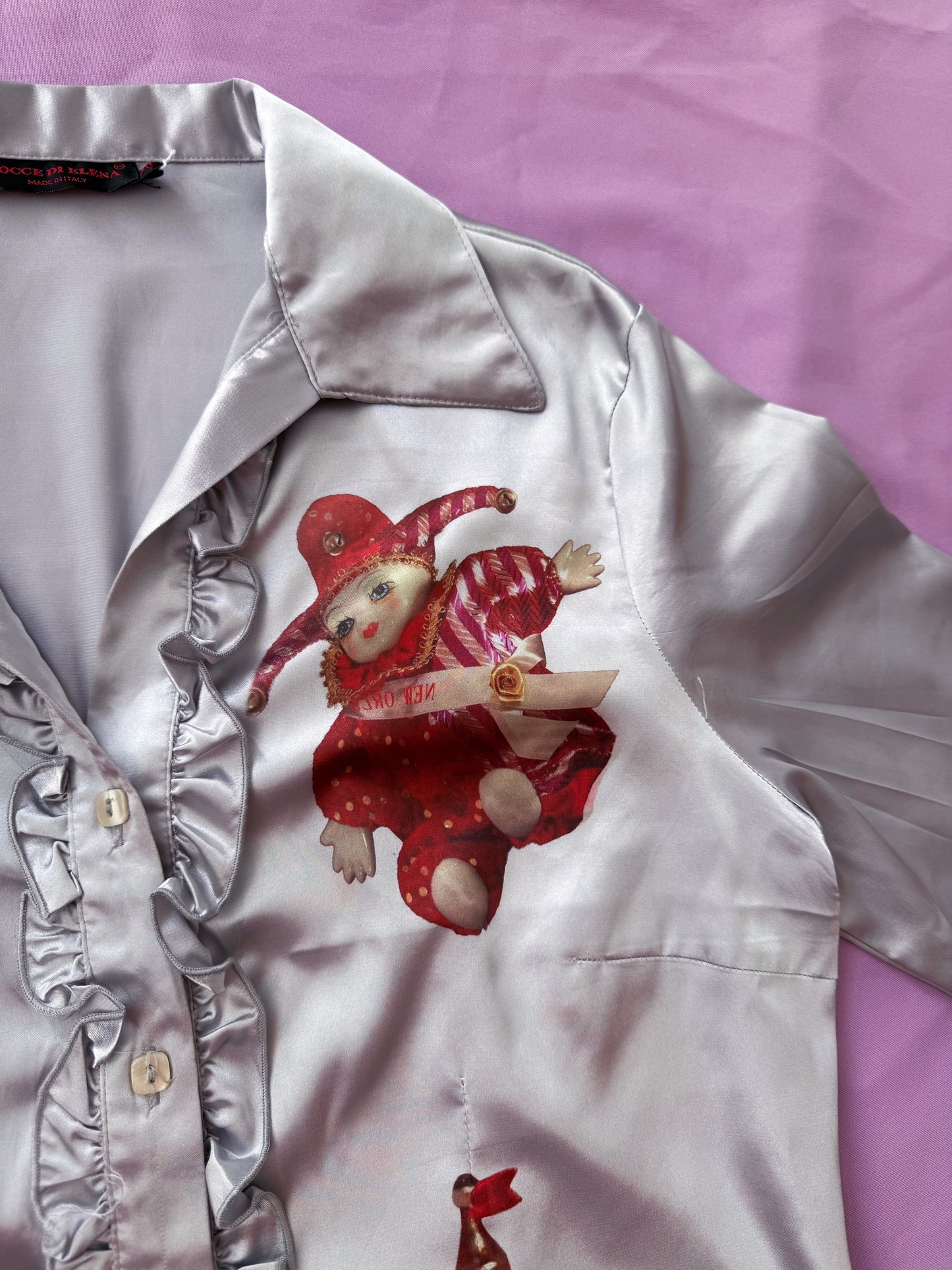 REWORKED Circus dream ruffle silver shirt 🎪🎠🎡