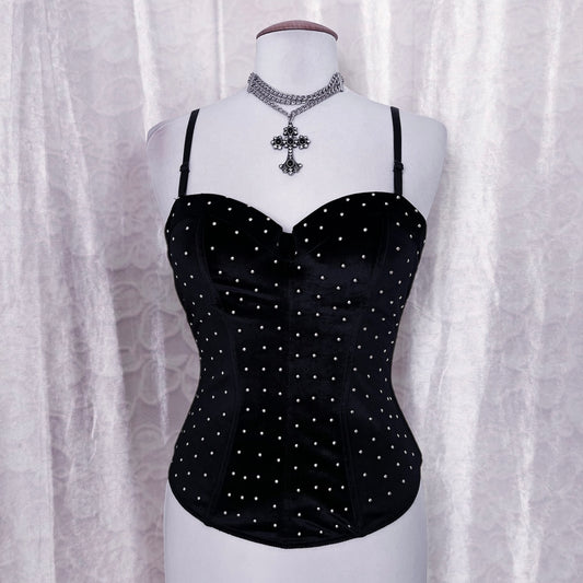 Iconic velvet black corset top ♠️🗝️