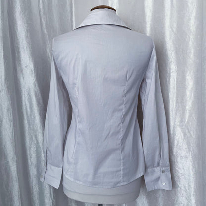 Gothic/Coquette white ruffle shirt with rose details 🌹🪽