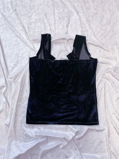 Dark blue velvet top