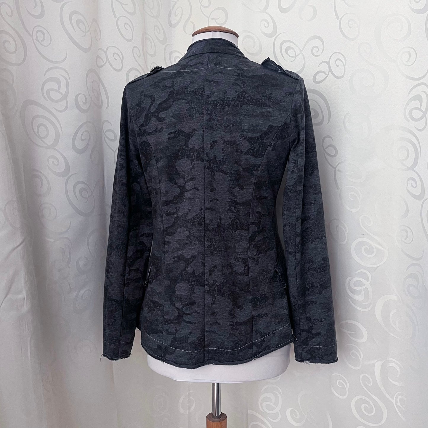 Gothic military style light camo grey blazer