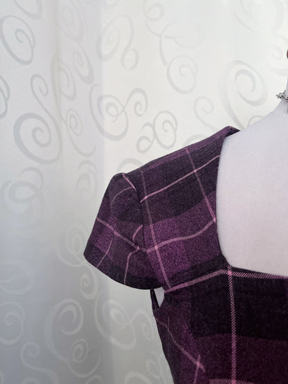 Perfect purple Alt tartan office dress 💜🌀