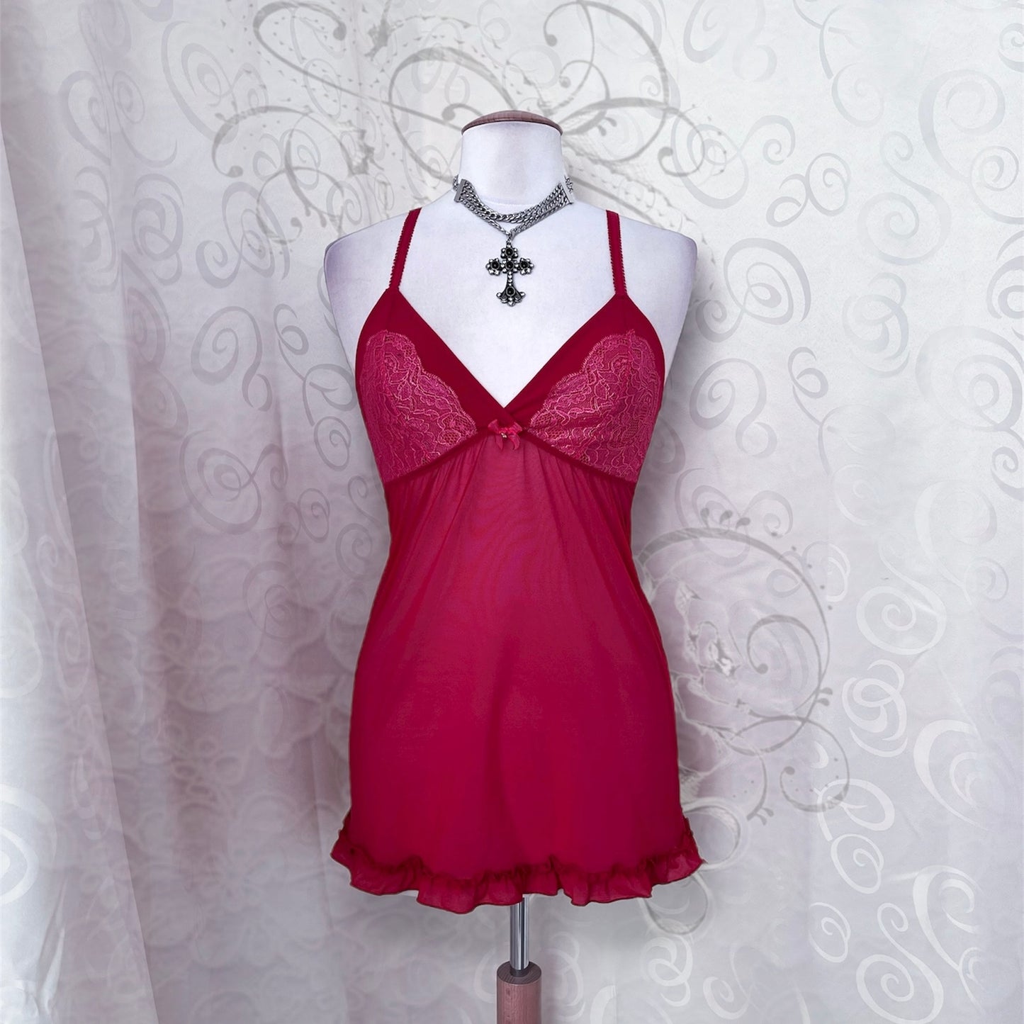 00’s Barbie pink mesh lingerie top 🎀💕