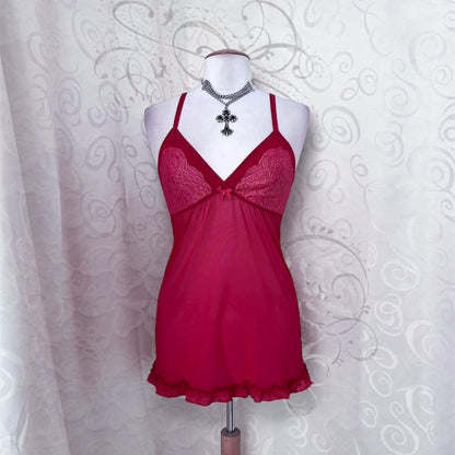 00’s Barbie pink mesh lingerie top 🎀💕