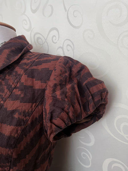00’s whimsy zebra print brown jacket with lace-up detail 🦇🦓