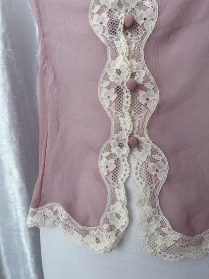 Whimsy coquette rose see-through top 💞🎀