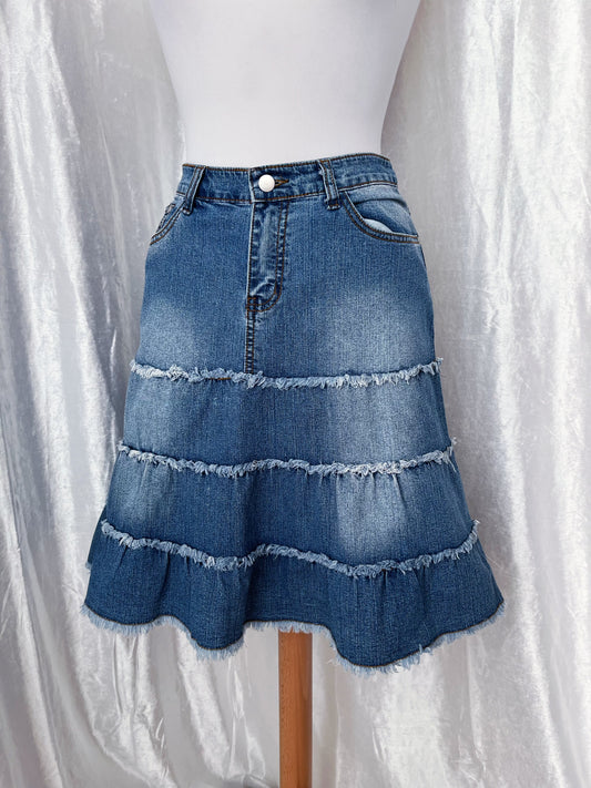 00’s denim coquette skirt 🎀