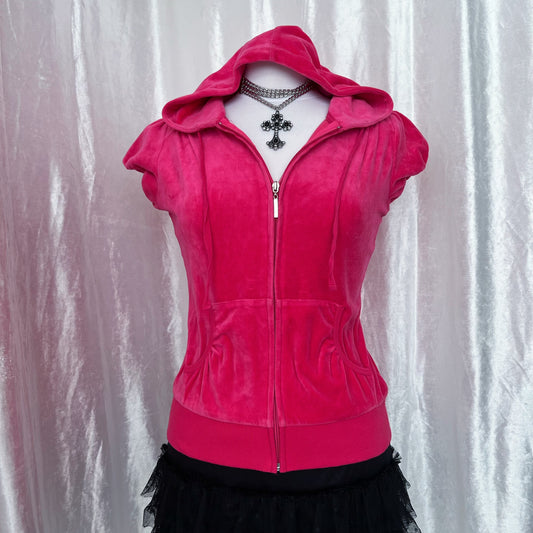 Y2K style velvet zip-up jacket 💞
