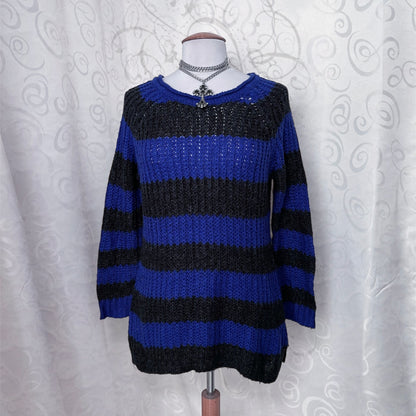 00’s Clockhouse emo knit striped sweater 🎸