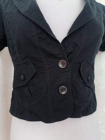 Dark Coquette short-sleeve cotton jacket with puffy sleeves 🗝️
