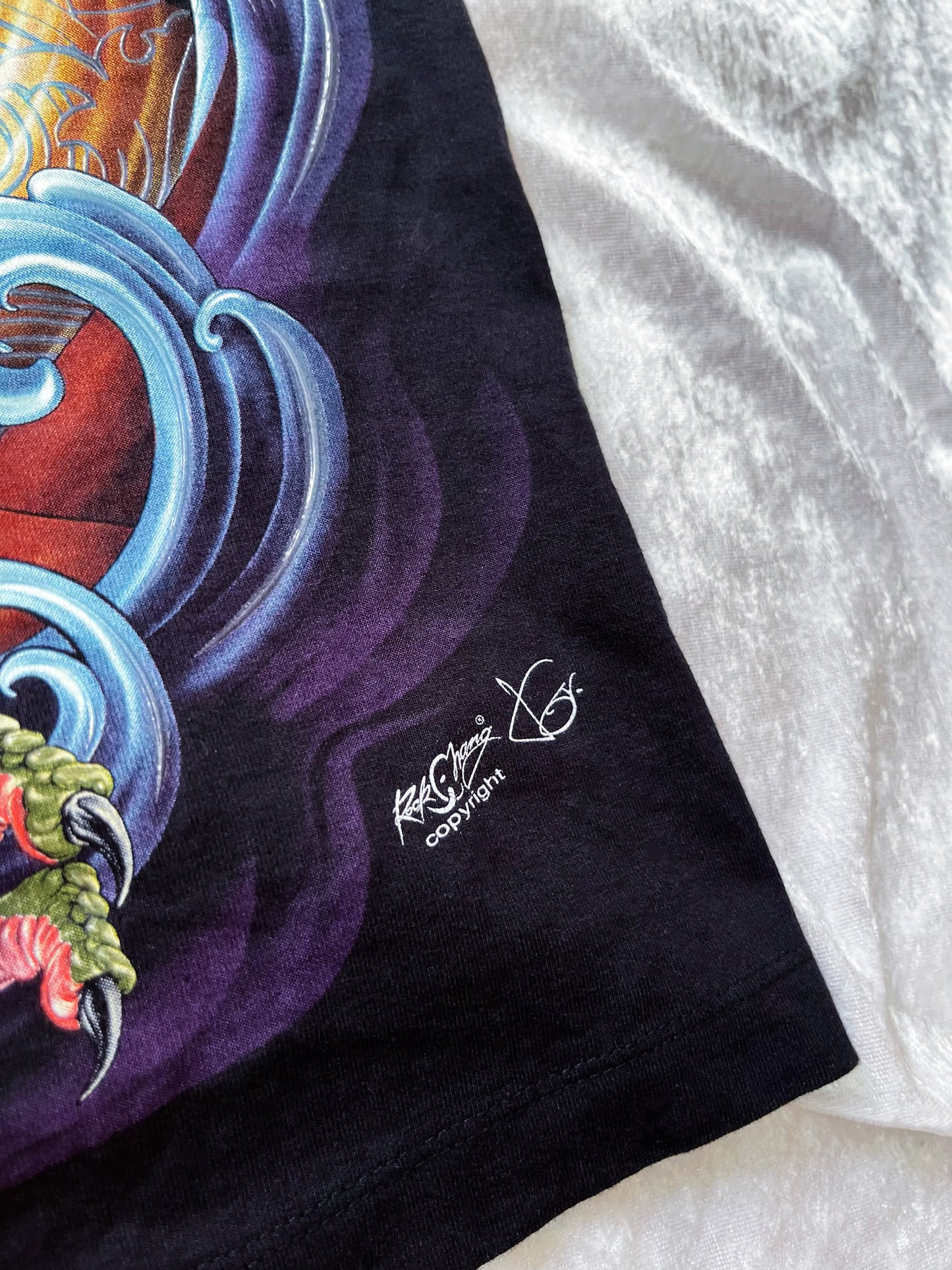 Vintage Geisha cotton shirt with PIERCING & embossed dragon details 👺👹