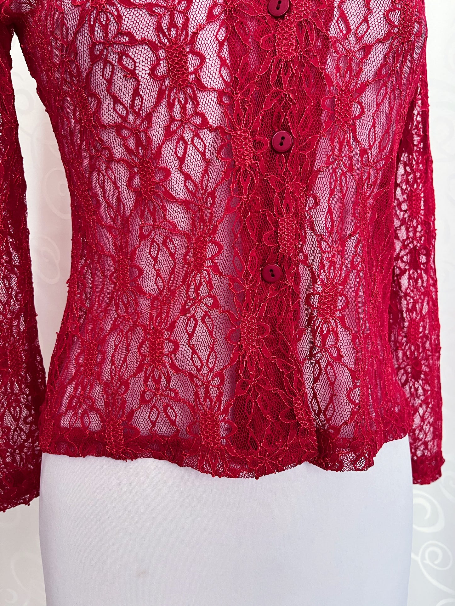 00’s deadstock vampire lacey red shirt 🫀