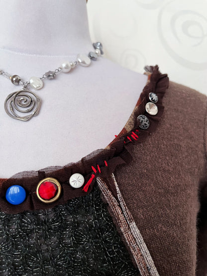 00's Whimsy Twee dress with beautiful egyptian design and faux mohair feel 🌒🍎