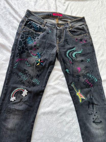 00’s Killah jeans with graffiti y2k details