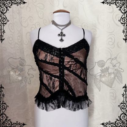 00’s whimsygoth lace corset top 🖤🌀