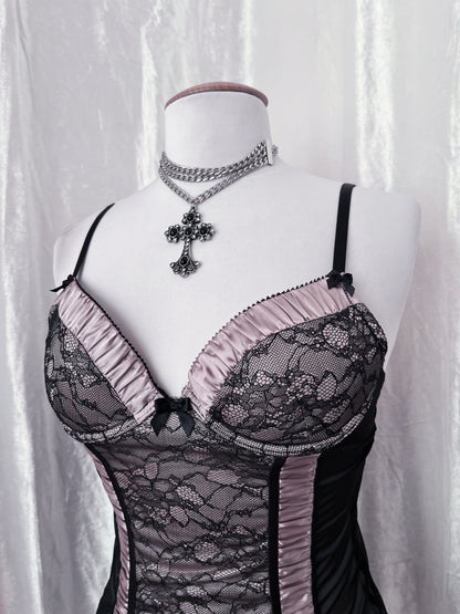 Whimsy silver mesh babydoll bustier 🫧🎀