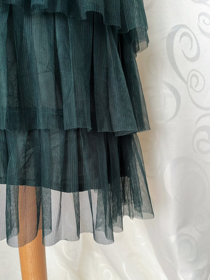 00’s whimsygoth green tulle skirt 🧚🏾