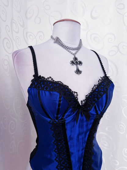 Gothic midnight blue corset 🌃🌑
