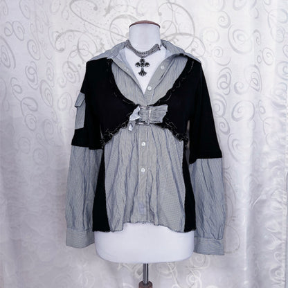 Dark Academia/Gothic patchwork shirt 🕷️