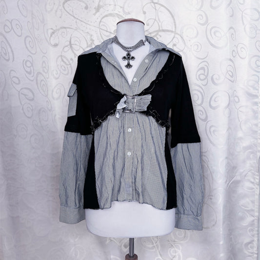 Dark Academia/Gothic patchwork shirt 🕷️