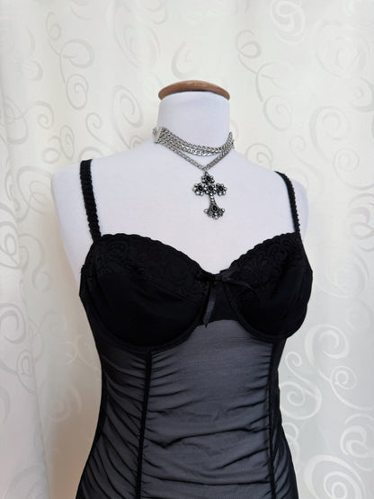 Witchy/Gothic mesh bustier top 🦇