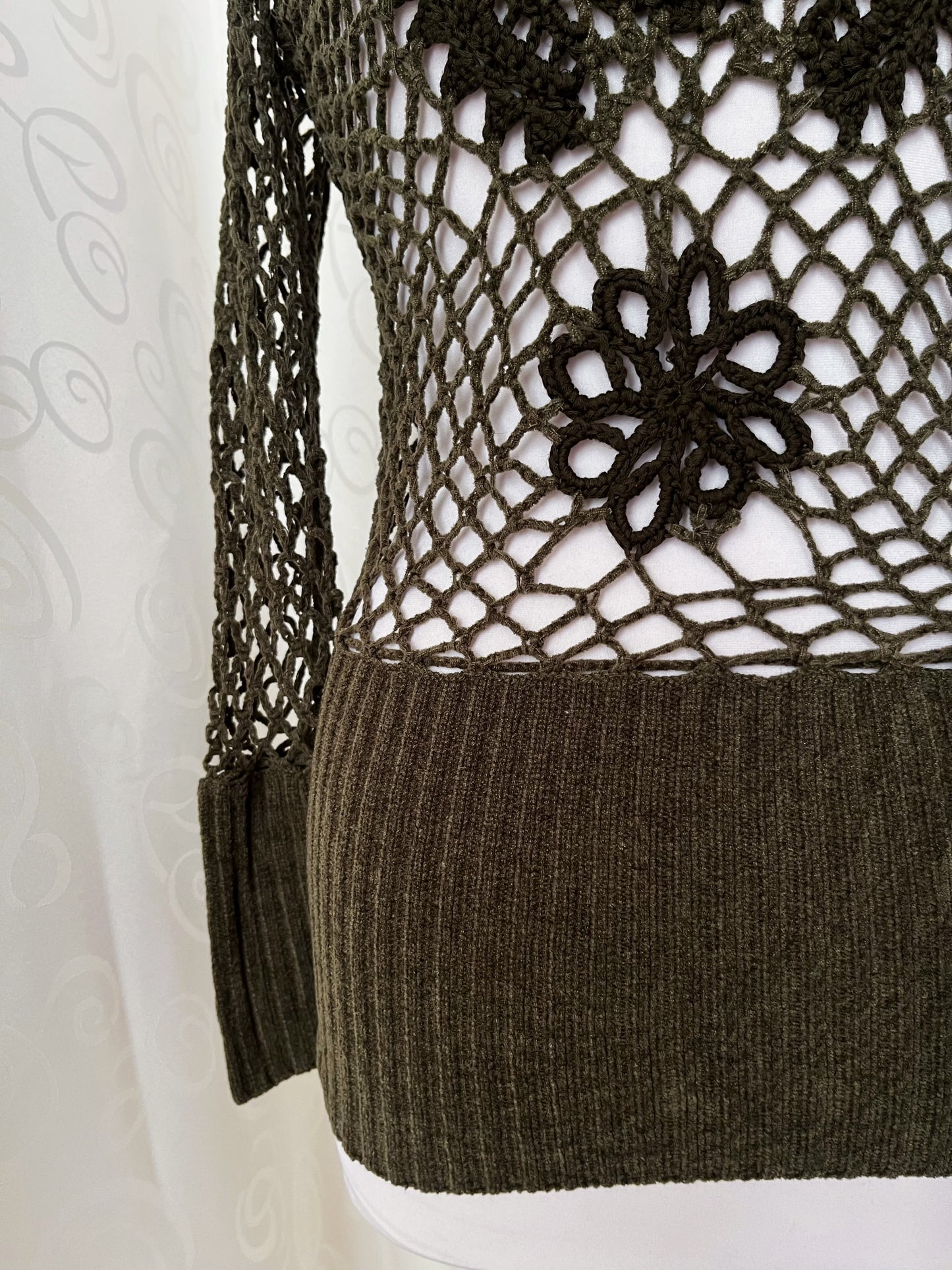 Whimsy fairy green knit fishnet top ✨🦎