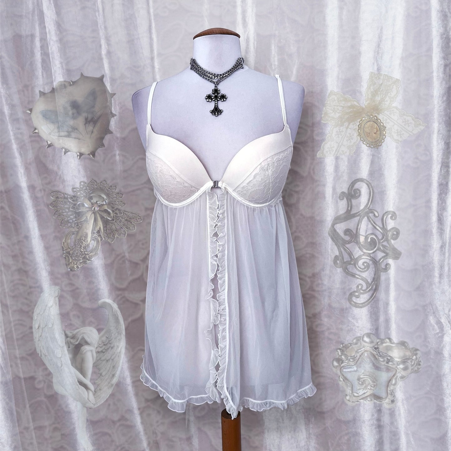 Angelic white bustier/babydoll top 🪽