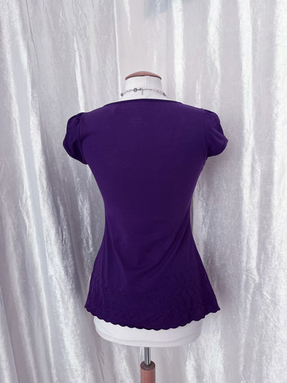 Whimsy coquette purple cotton top 💜