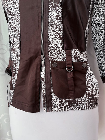 00’s iconic double zipper animal print x cowboy style mesh shirt 🧲🐴