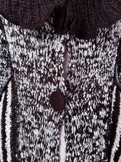 00’s witchy/whimsygoth brown & grey ruffled duster 🐌🧙🏻