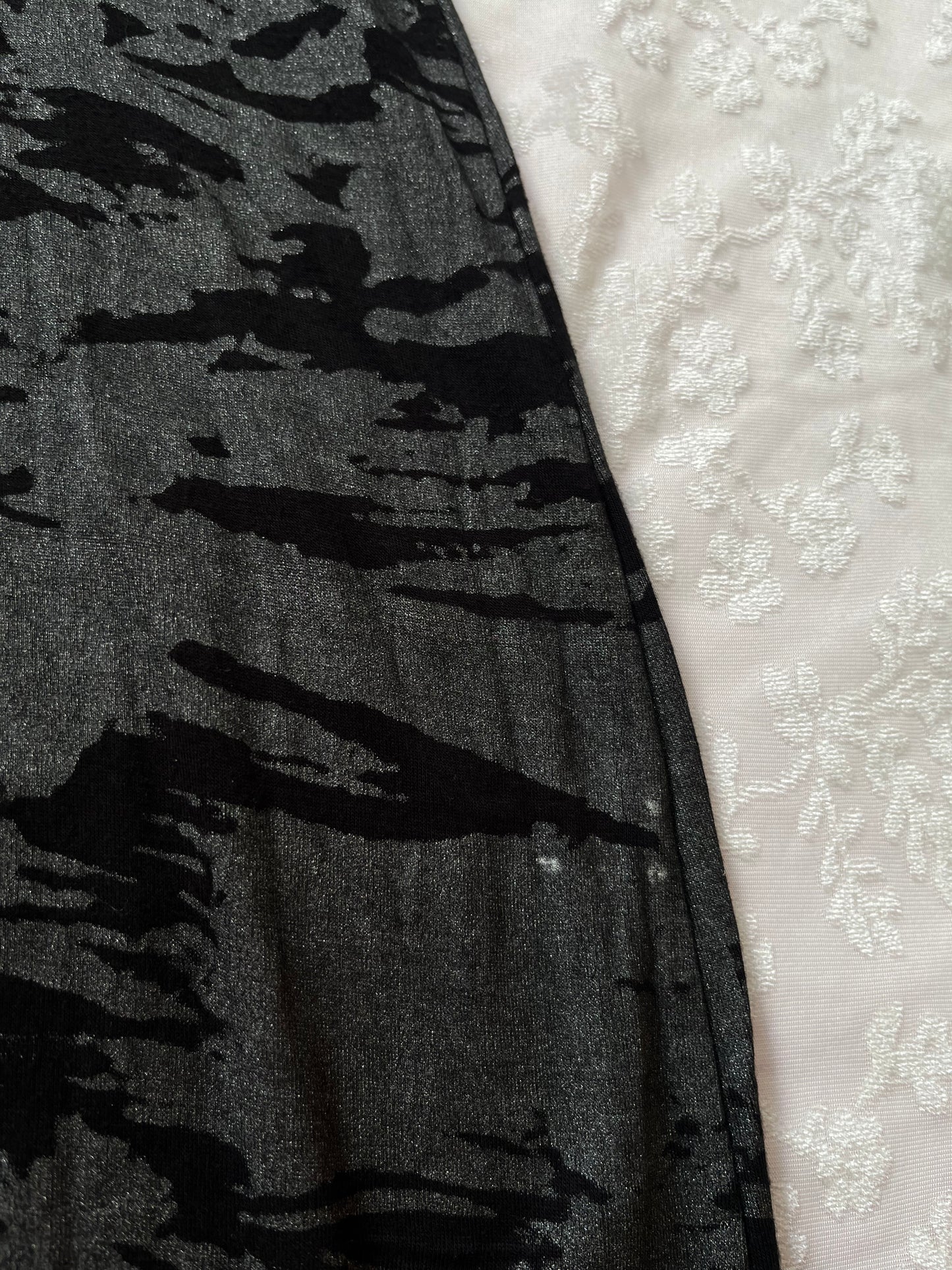 Y2K grey long dress with rip print details