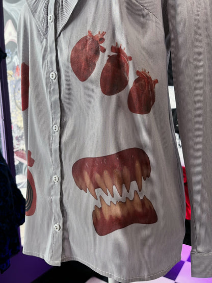 Flesh & Love REWORKED 00’s ruffle striped shirt 🫀🦷