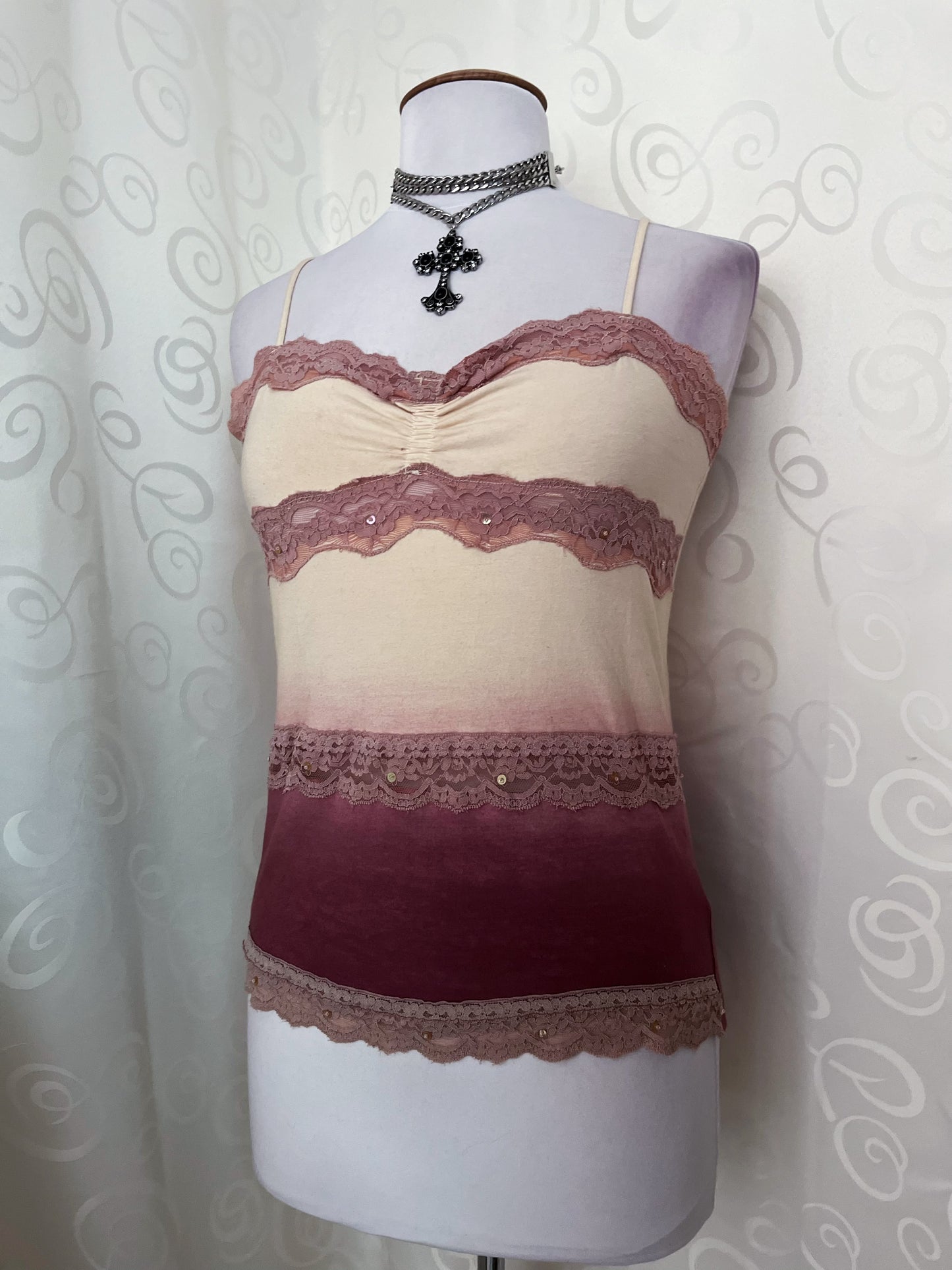 Old Bershka fairy coquette cami top with lace details 🎀💞